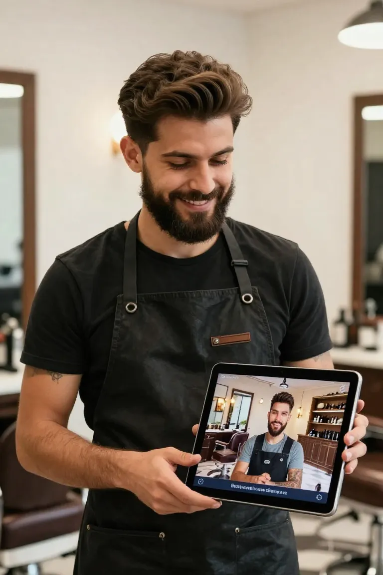 anuncio de barbearia — exemplo criado na Influenciador IA