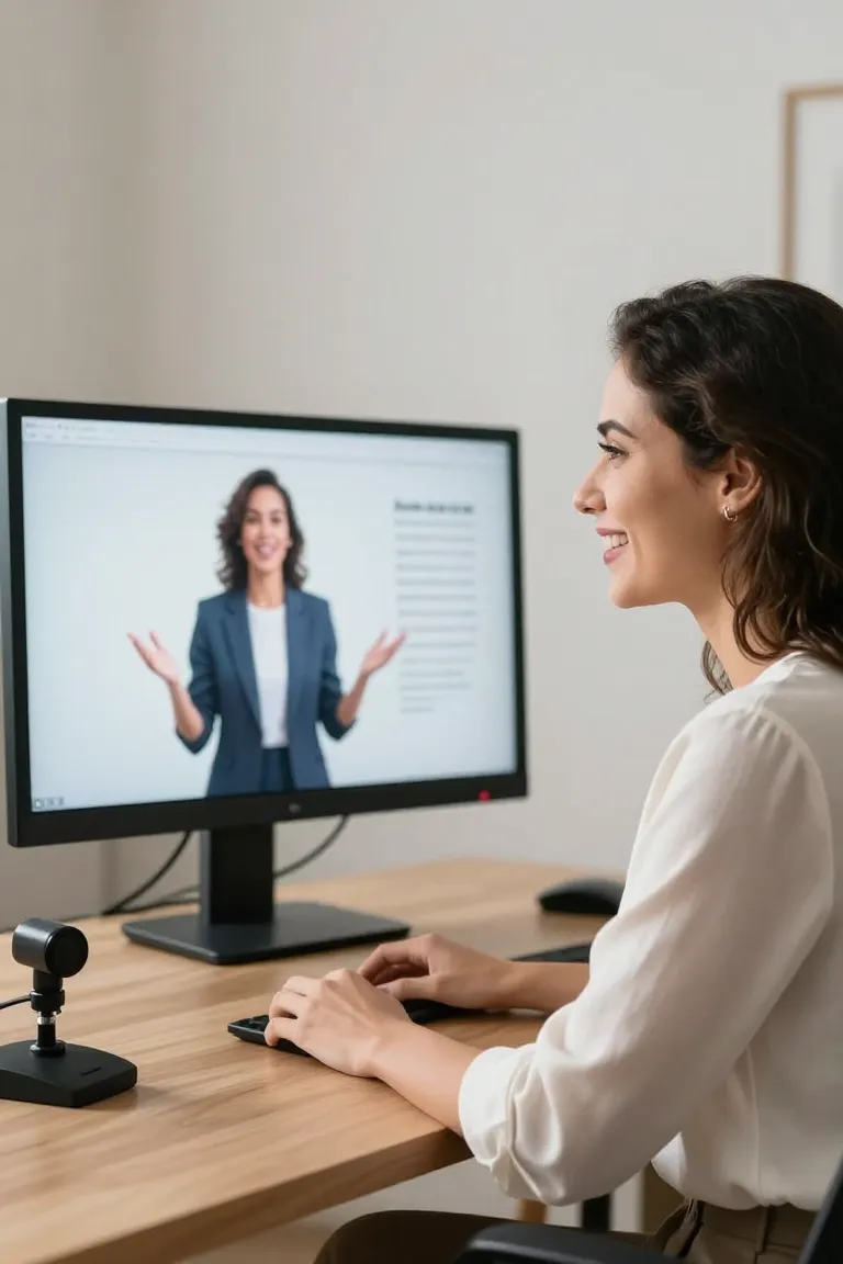 apresentador virtual — exemplo criado na Influenciador IA