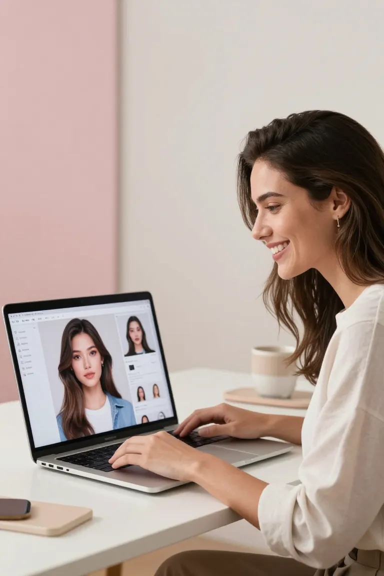 Avatar Feminino Hiper-Realista com IA - Depois
