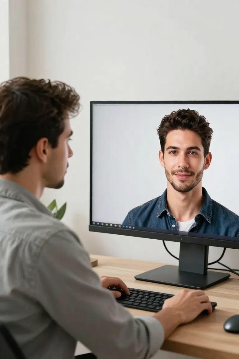 avatar masculino — exemplo criado na Influenciador IA