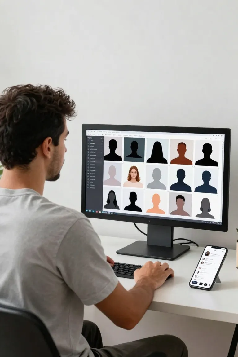 foto de perfil sem rosto — exemplo criado na Influenciador IA