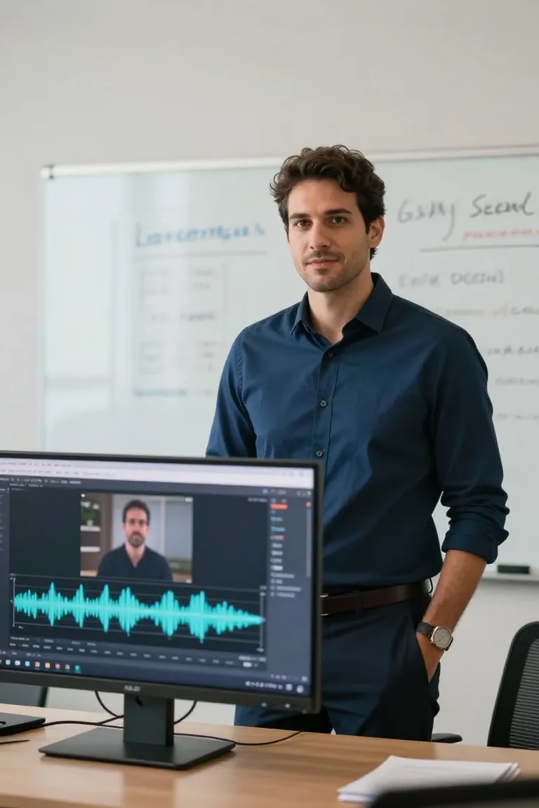 locutor comercial — exemplo criado na Influenciador IA