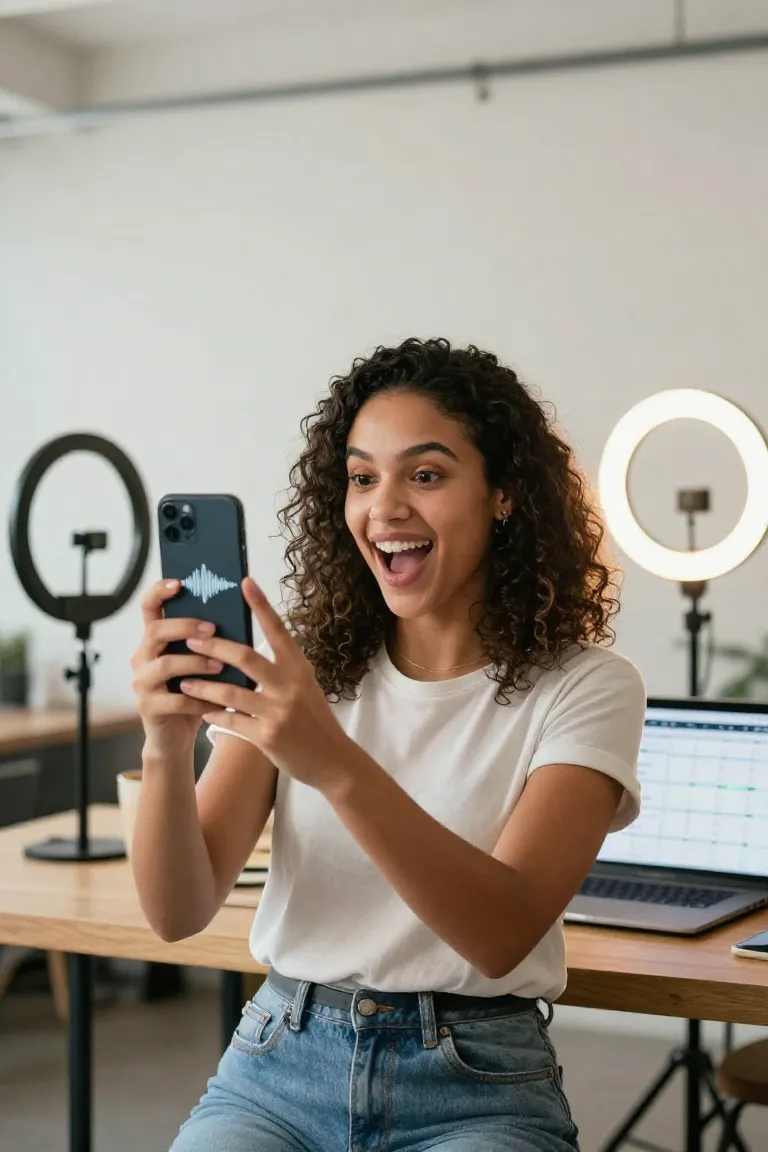 voz para reels — exemplo criado na Influenciador IA