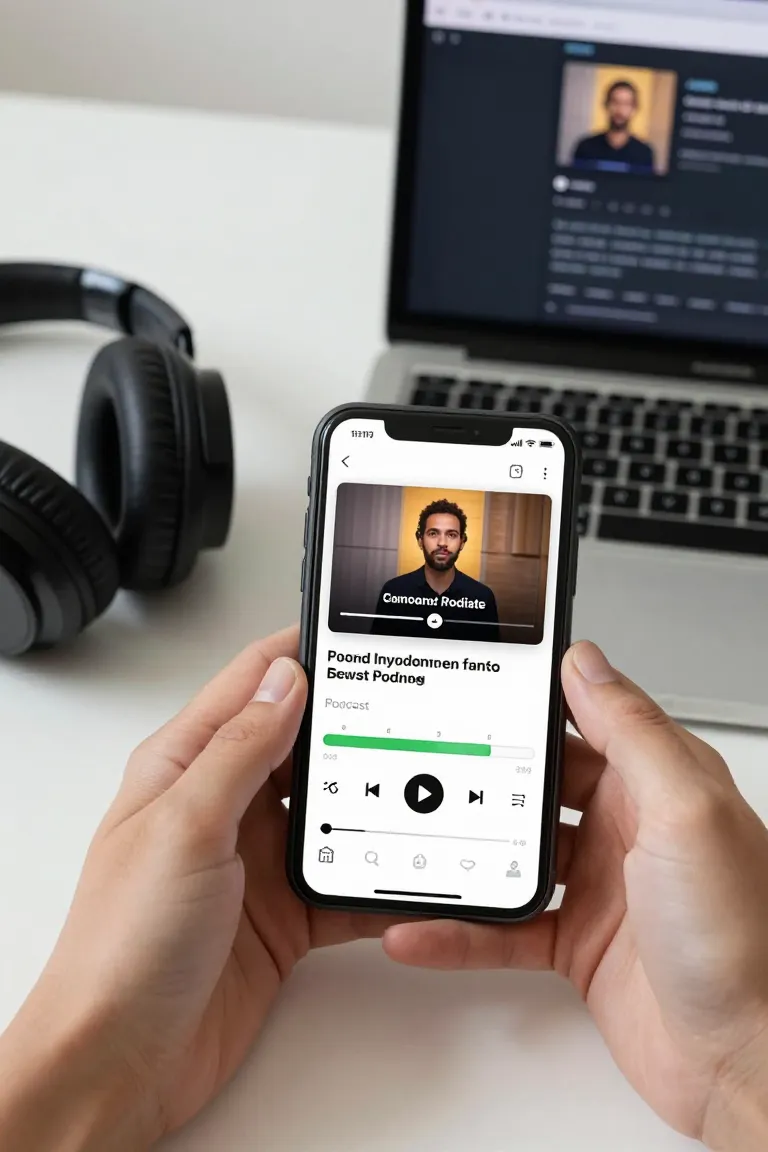 abertura de podcast — exemplo criado na Influenciador IA