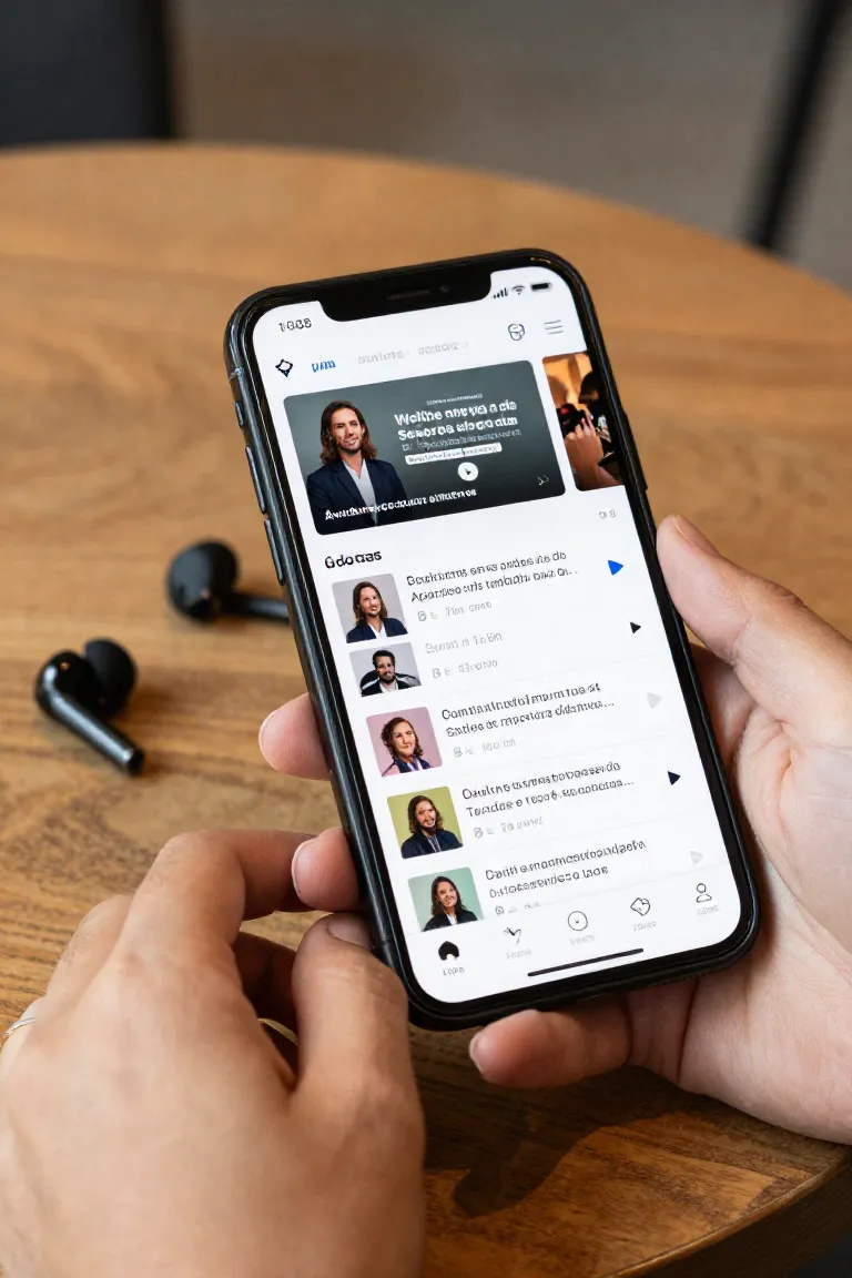 como fazer um podcast no celular — exemplo criado na Influenciador IA