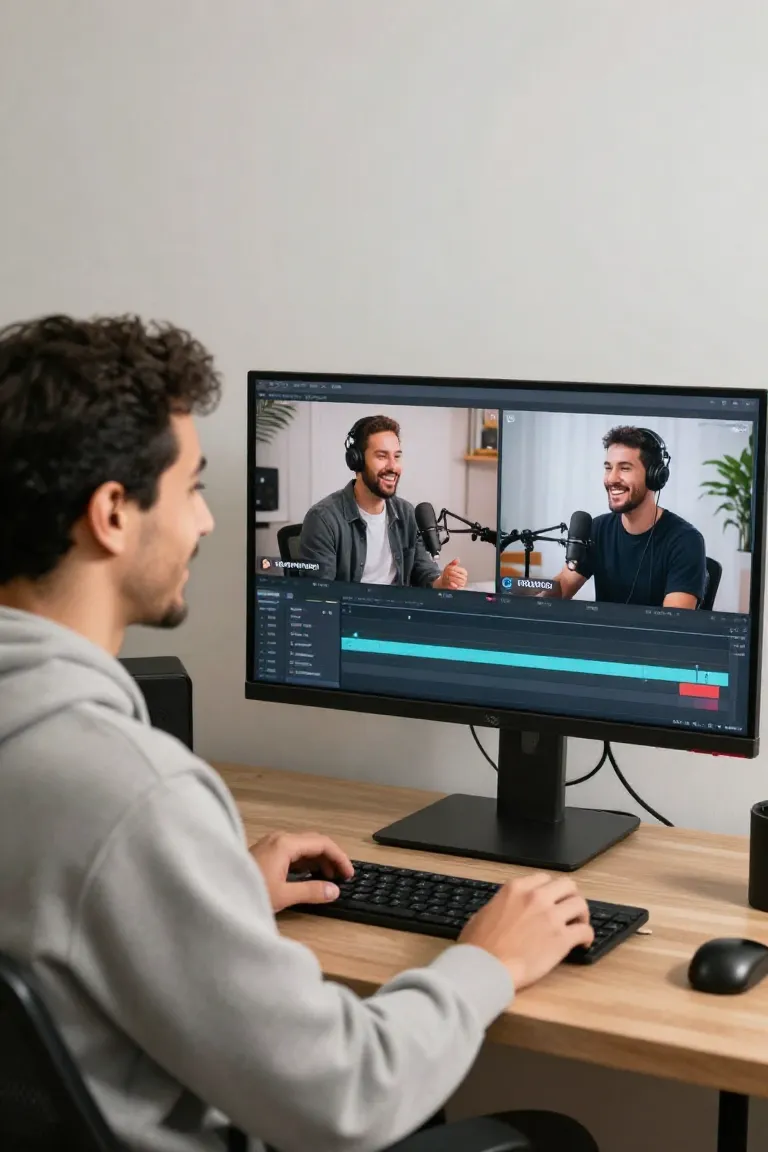 como criar um podcast no youtube — exemplo criado na Influenciador IA