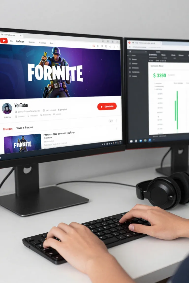 thumbnail fortnite — exemplo criado na Influenciador IA