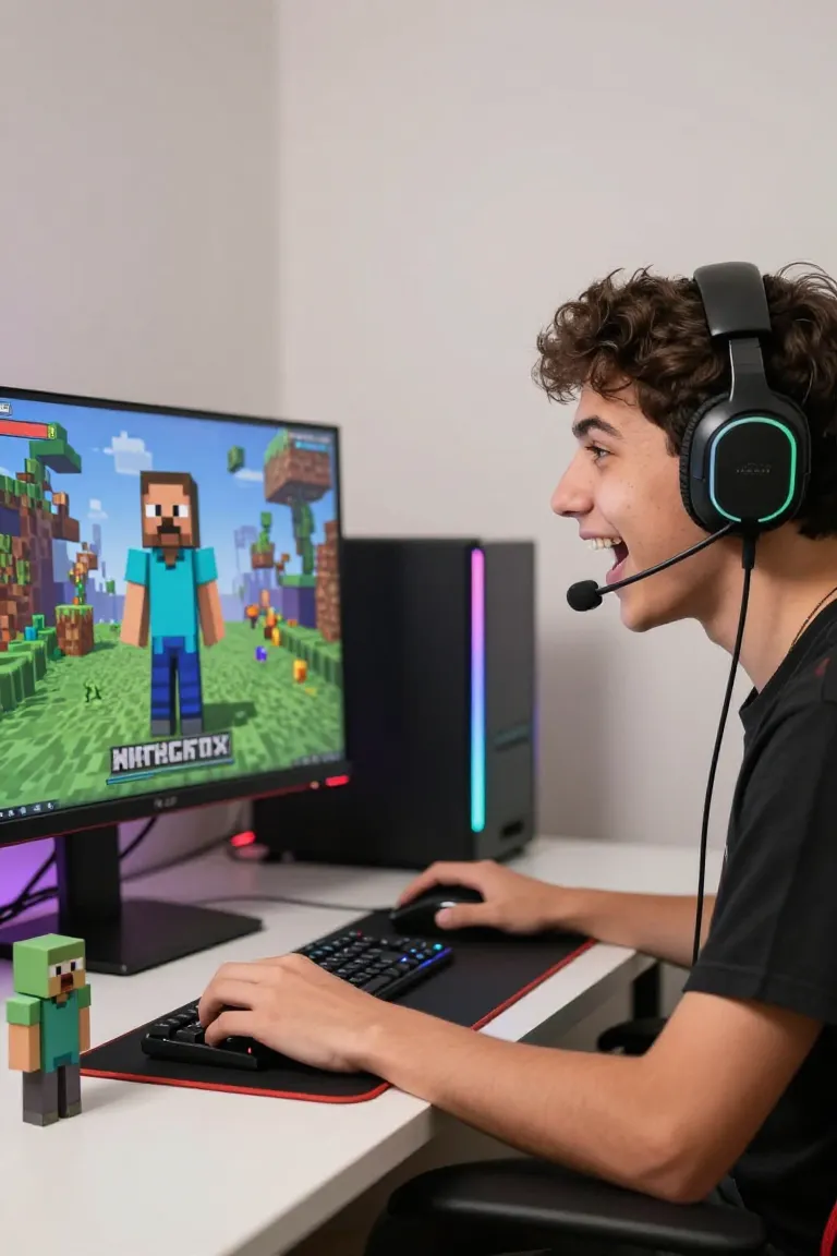 thumbnail minecraft — exemplo criado na Influenciador IA
