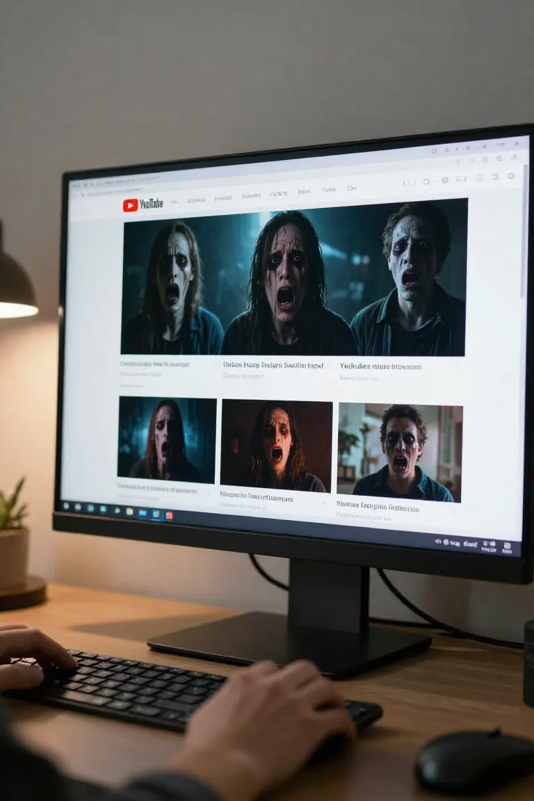 thumbnail terror — exemplo criado na Influenciador IA