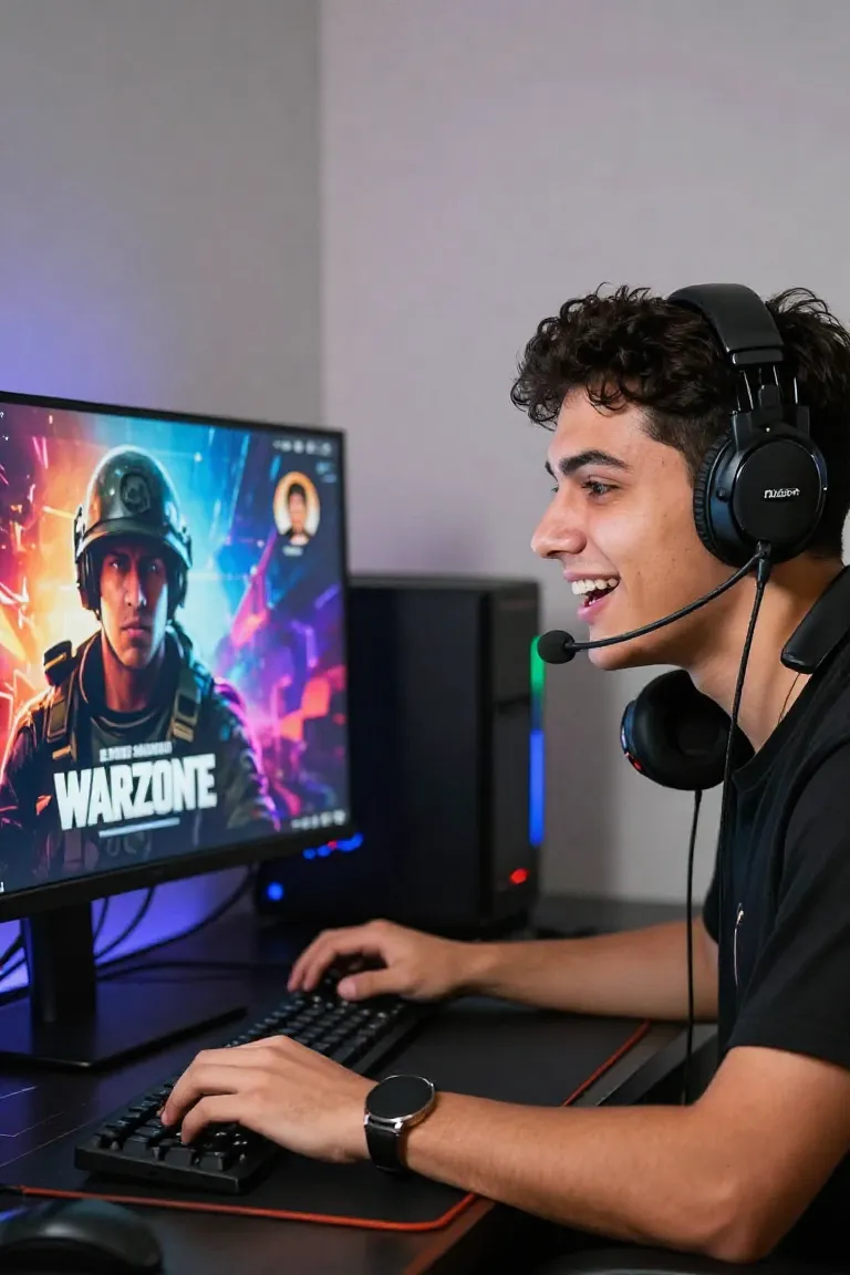 thumbnail warzone — exemplo criado na Influenciador IA