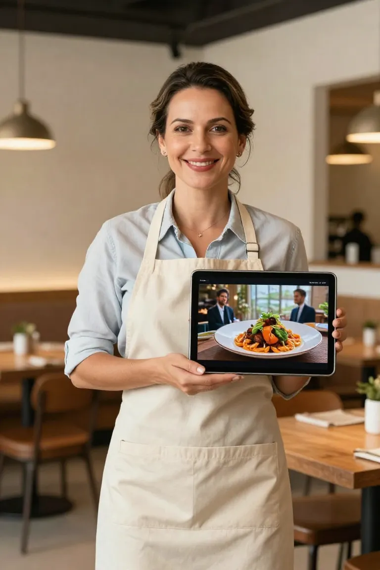 criar video com ia para restaurante — exemplo criado na Influenciador IA
