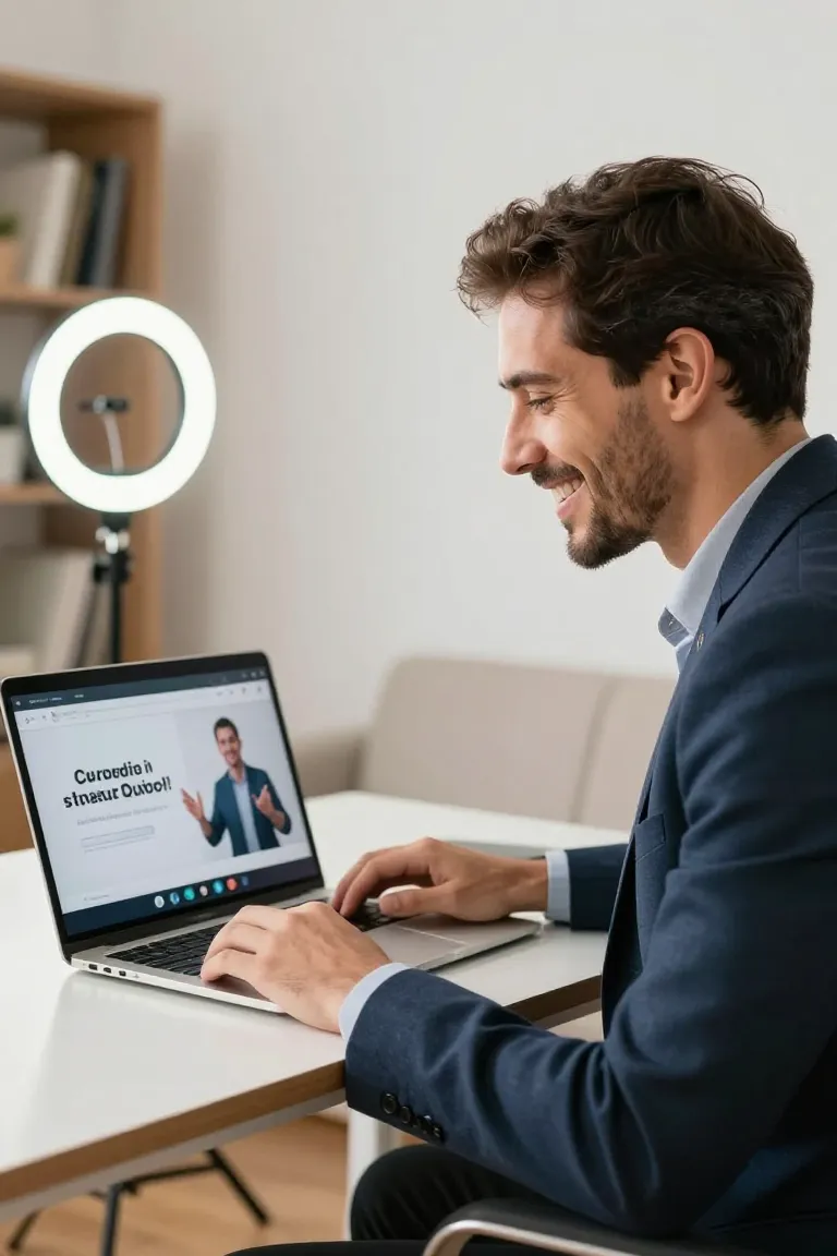 criar video para webinar com ia — exemplo criado na Influenciador IA