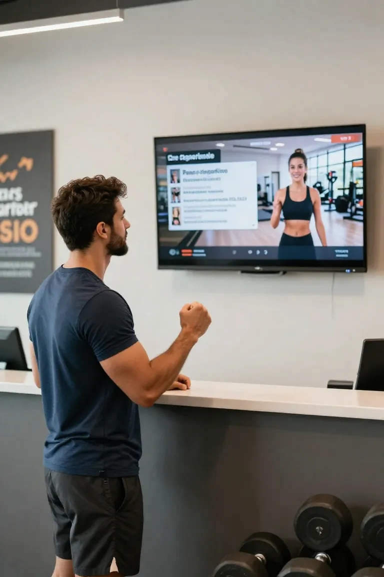 video para academia — exemplo criado na Influenciador IA