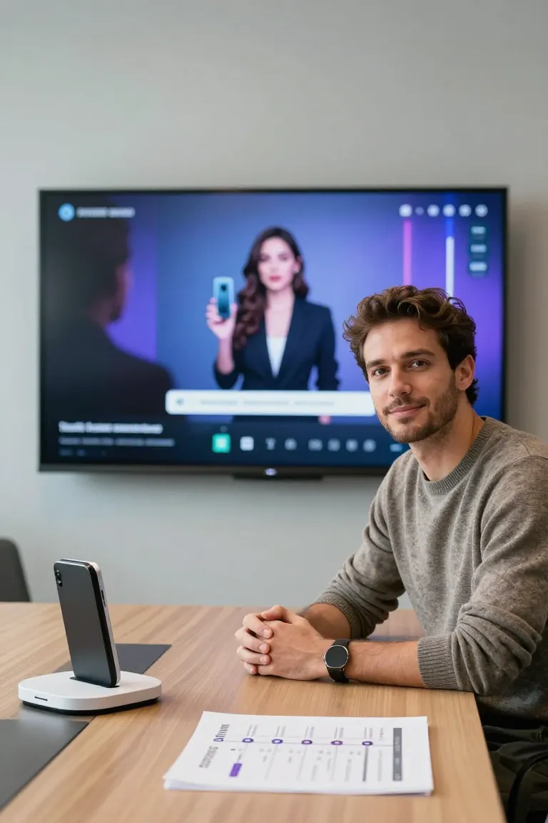 video de lançamento de produto — exemplo criado na Influenciador IA