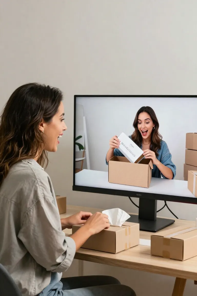 video unboxing — exemplo criado na Influenciador IA