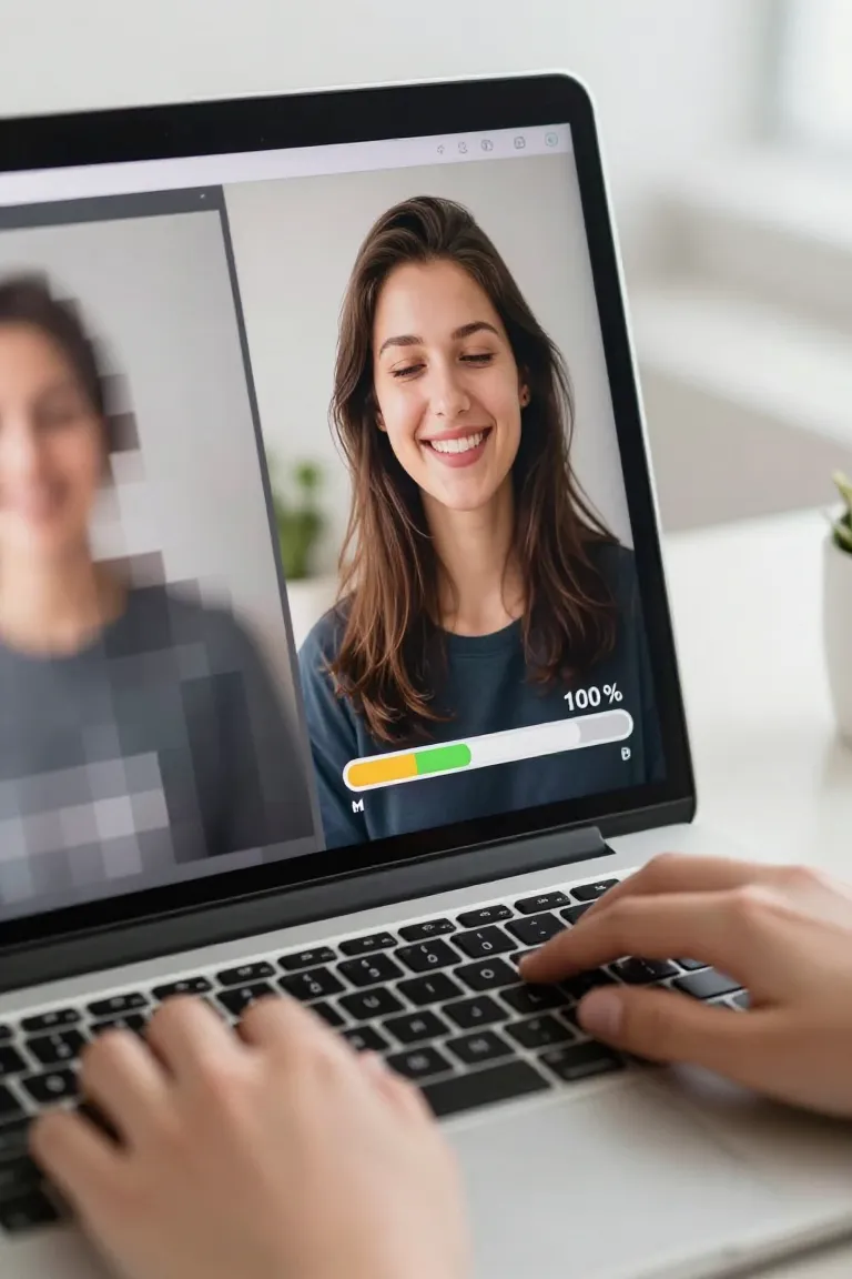 video upscaling — exemplo criado na Influenciador IA