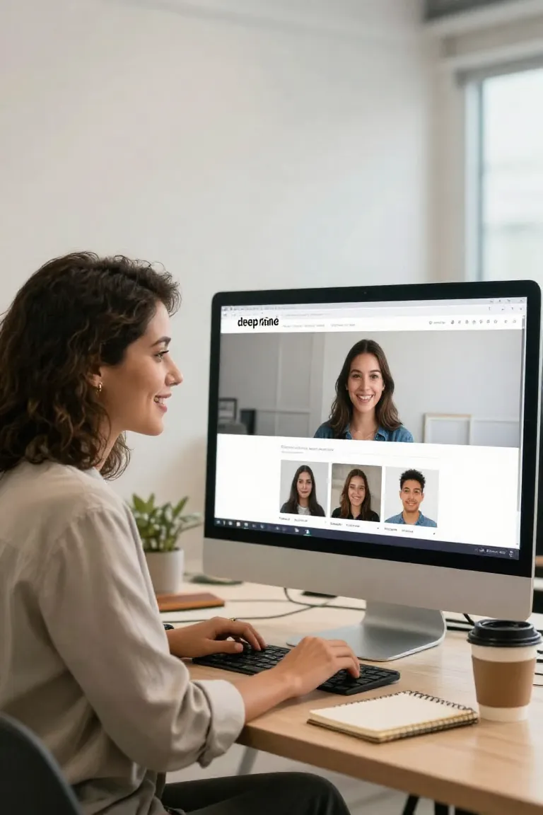 deep fake site — exemplo criado na Influenciador IA