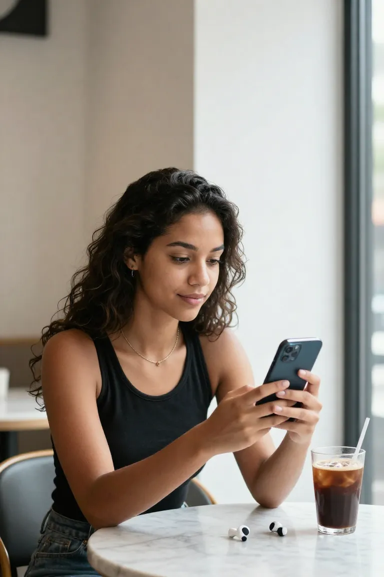 deepfake celular — exemplo criado na Influenciador IA