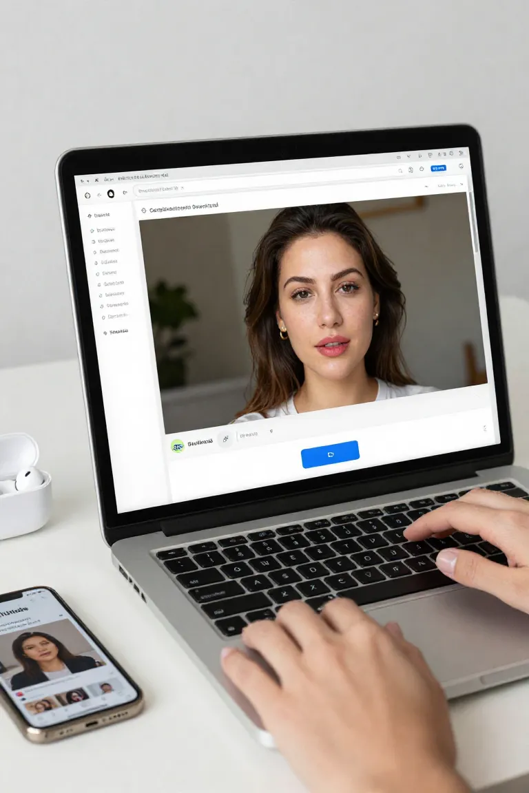 deepfake discord — exemplo criado na Influenciador IA
