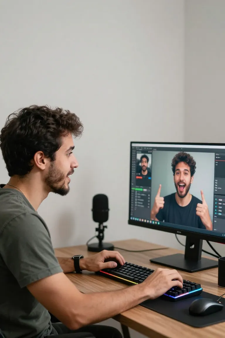 deepfake em tempo real — exemplo criado na Influenciador IA