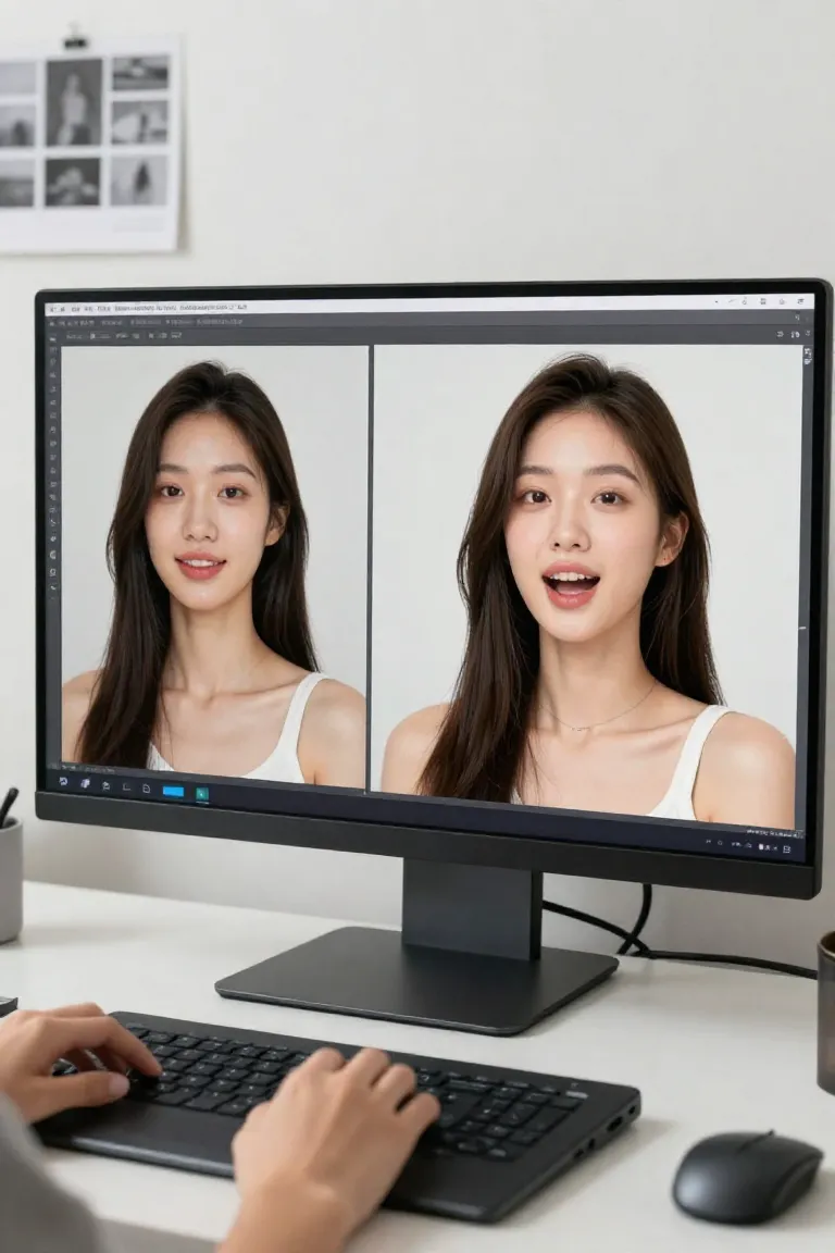 foto falando como modelo virtual — exemplo criado na Influenciador IA