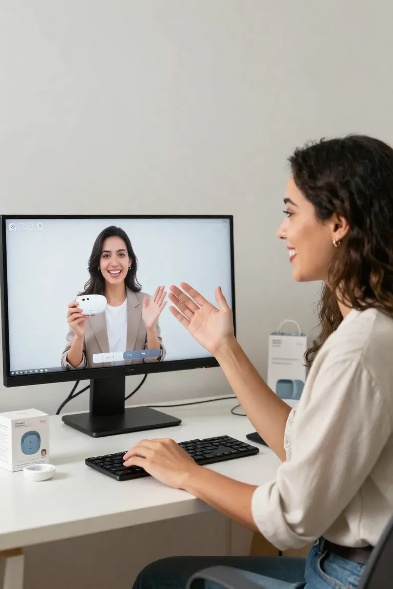 foto falando para video de produto — exemplo criado na Influenciador IA