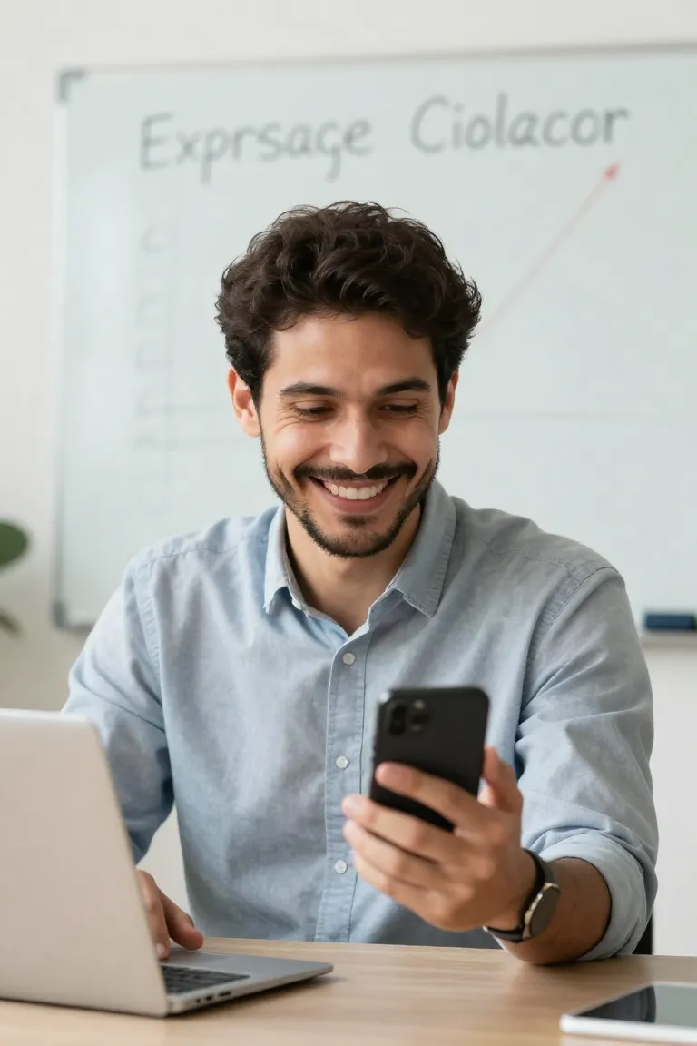 foto falando para whatsapp — exemplo criado na Influenciador IA