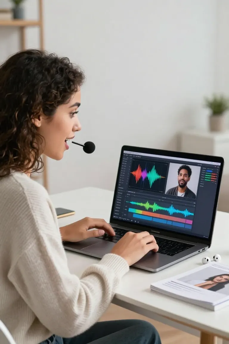 gerador de voz humana — exemplo criado na Influenciador IA