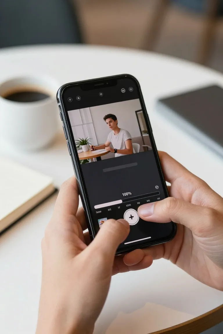 editor de video pelo celular — exemplo criado na Influenciador IA