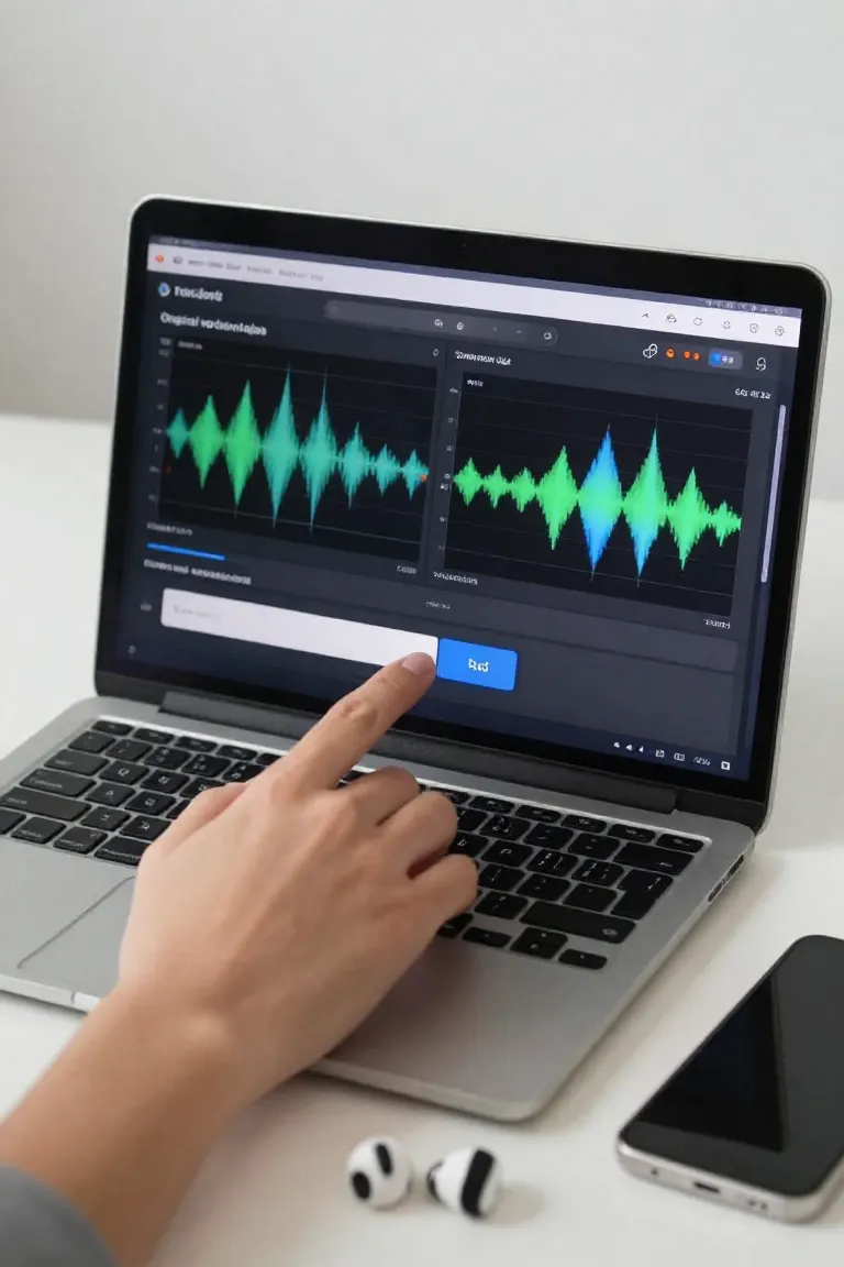 ai voice changer — exemplo criado na Influenciador IA