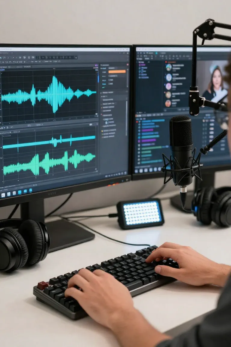 modificador de voz para pc — exemplo criado na Influenciador IA
