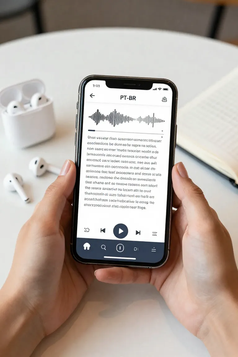 leitor de texto para celular — exemplo criado na Influenciador IA