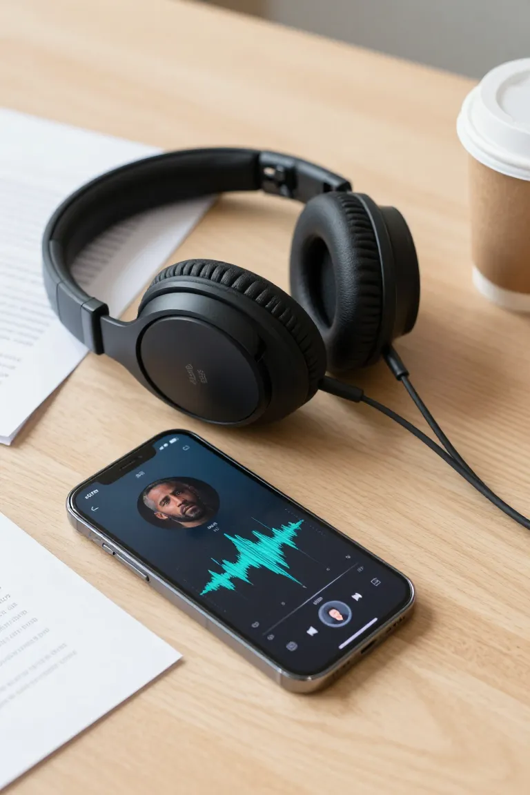 transformar texto em audio voz masculina — exemplo criado na Influenciador IA