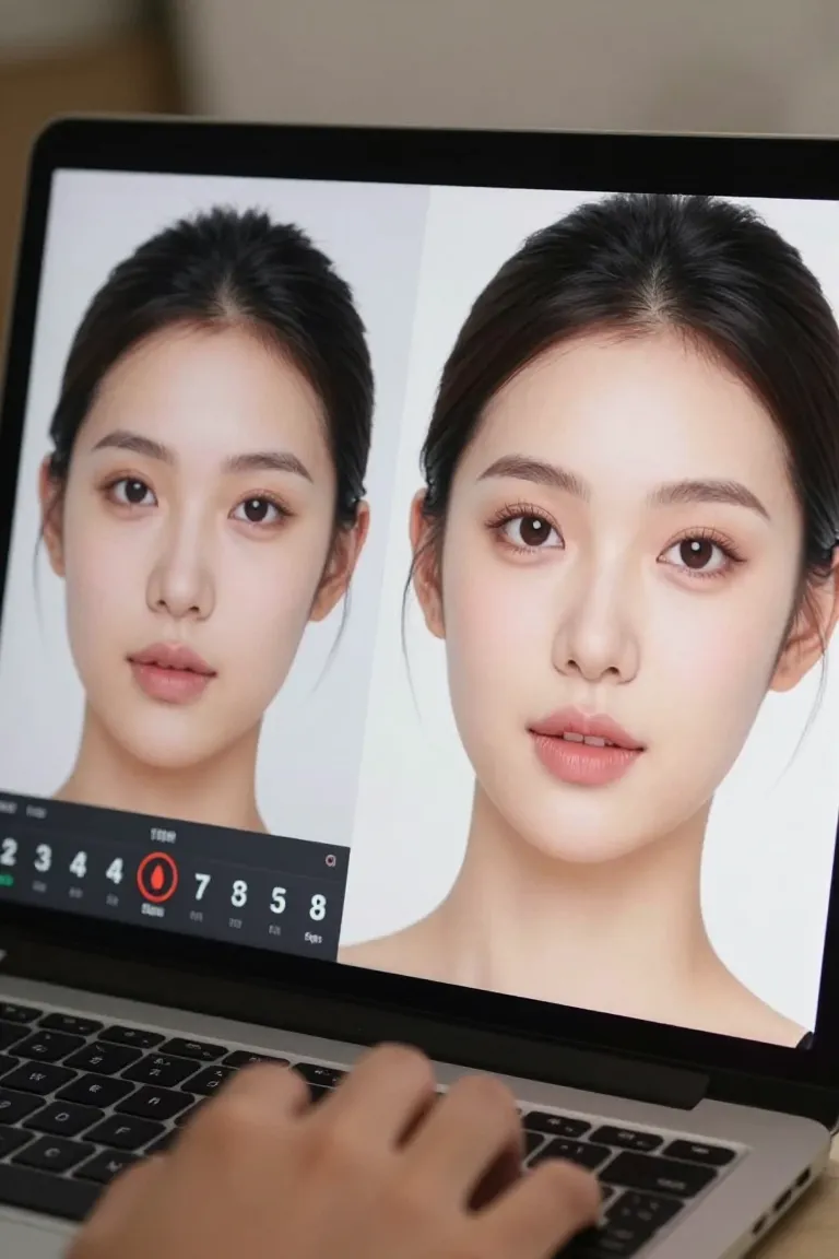 photoshop trocar rosto — exemplo criado na Influenciador IA
